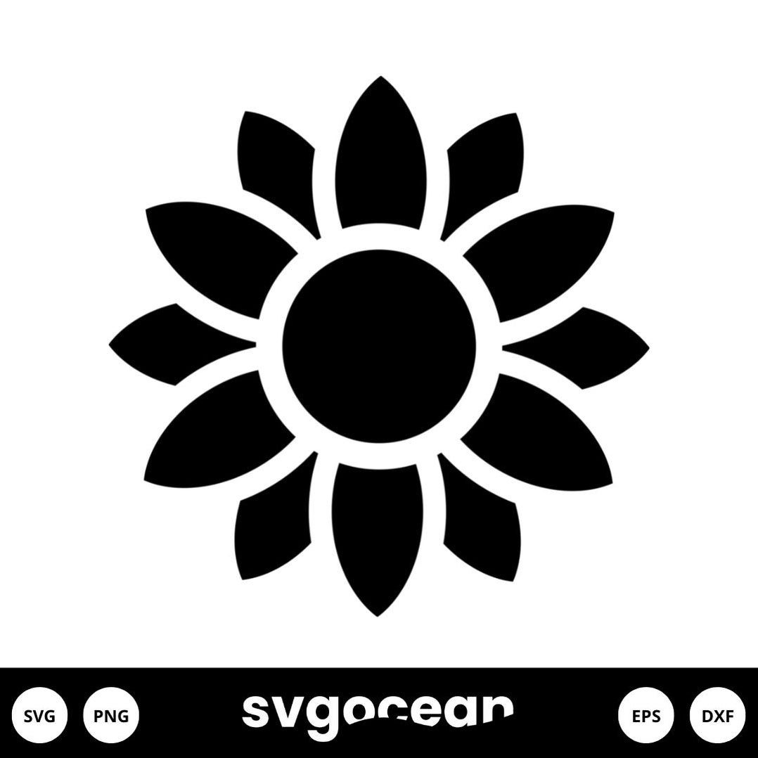 Sunflower Silhouette SVG vector for instant download - Svg Ocean — svgocean