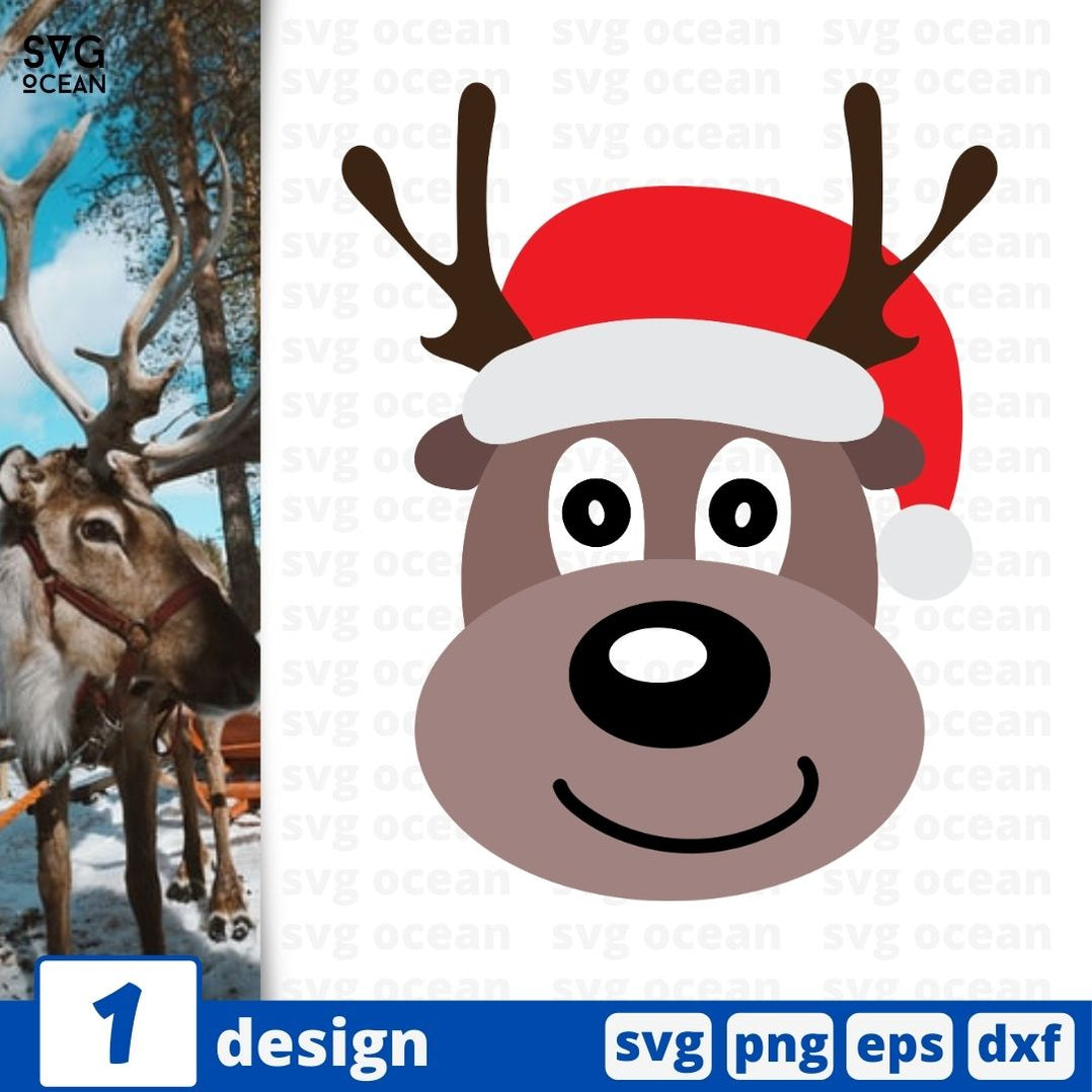 Free Christmas reindeer SVG Cut file - Svg Ocean