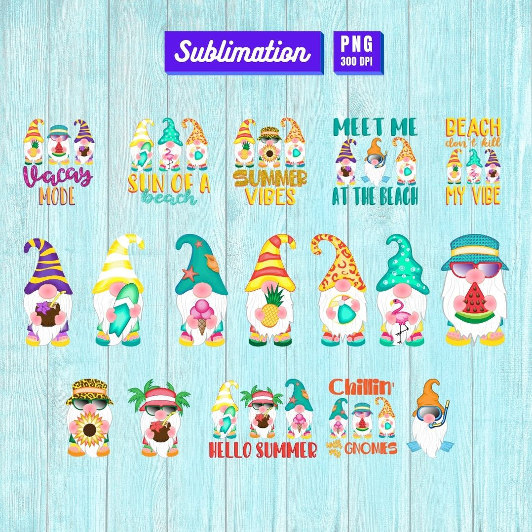 Download Summer Gnomes Sublimation Bundle vector for instant ...