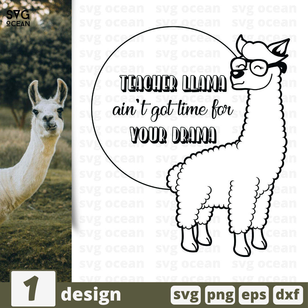 Download Free Teacher Llama Svg File For Cricut Svg Ocean