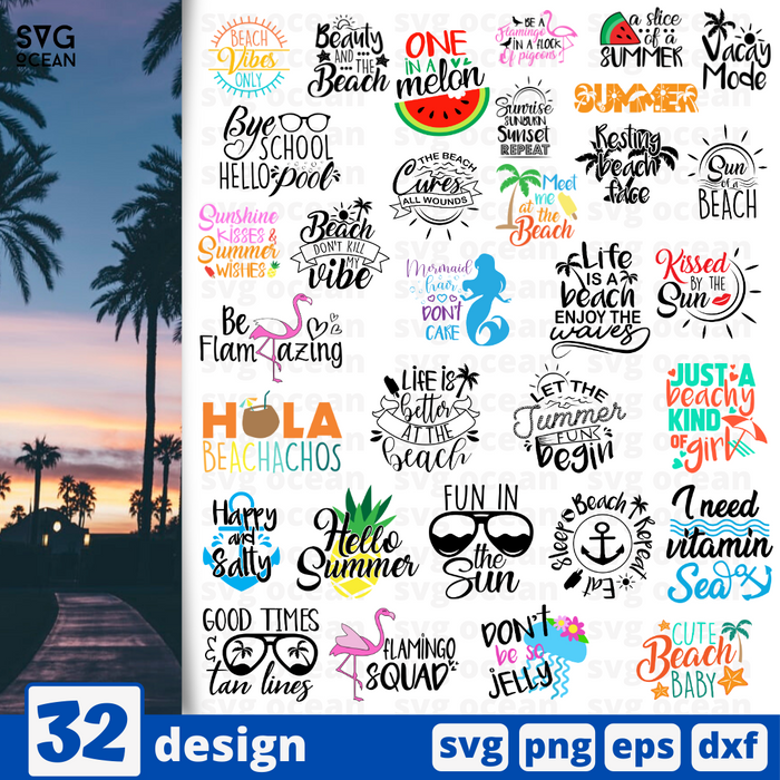 Summer Svg Bundle Vector For Instant Download Svg Ocean