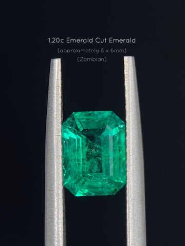1pc Octagonal 7.91x5.89mm Medium Dark Strong slightly bluish Green, Very Slightly Included, Excellent cut, Zambian (Oil Treatment) would retail in the range of $6500-$7500CAD
