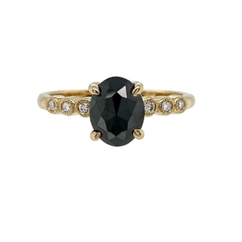 LUNA Black Rose Cut Diamond Ring