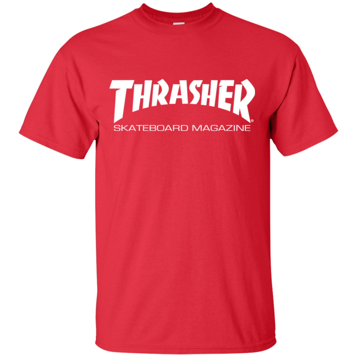 white and red thrasher shirt