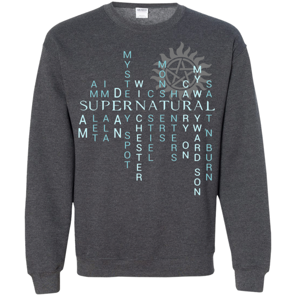 AGR Supernatural Crossword Words Puzzle Style Sweatshirt AGREEABLE