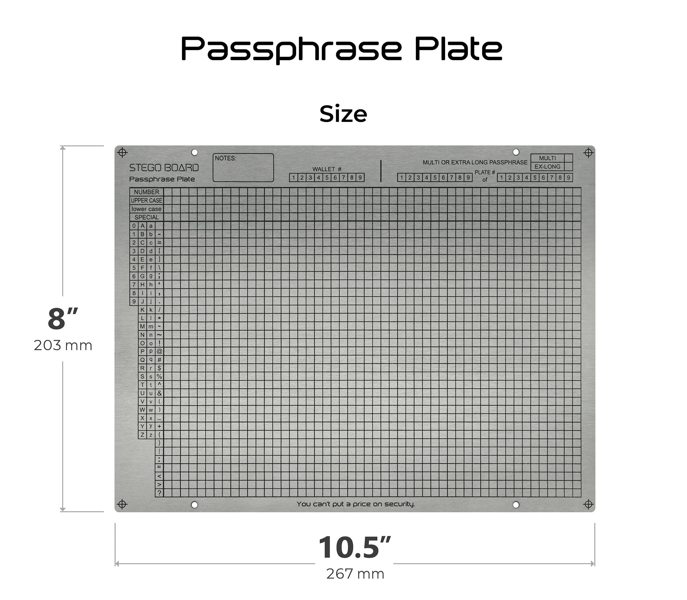 Bitcoin crypto wallet recovery backup storage passphrase steel plate