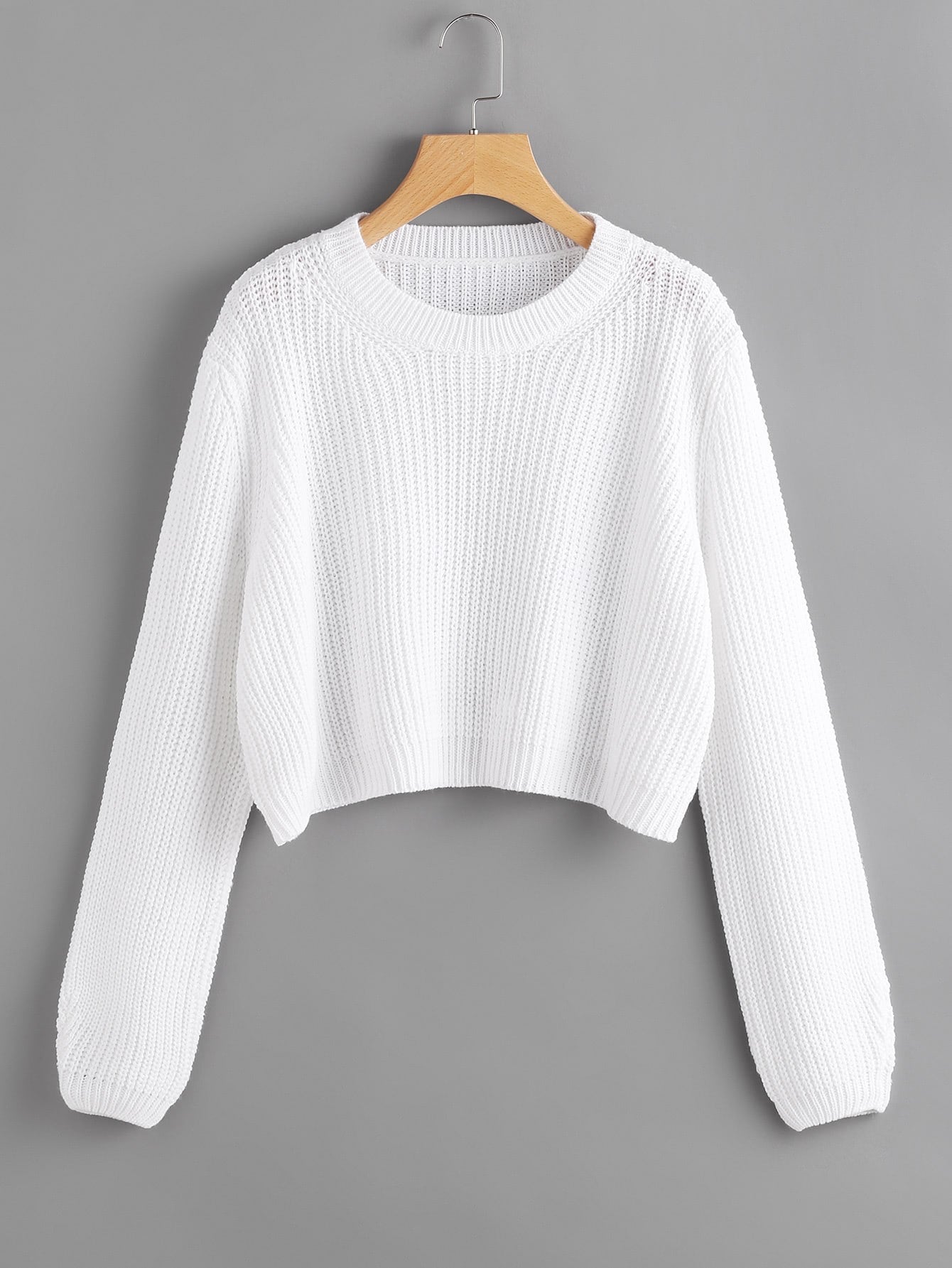white knit sweater