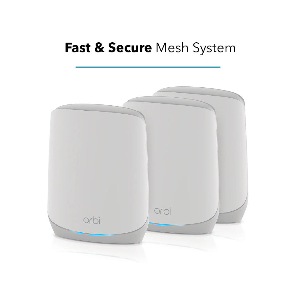 Orbi RBK763S 5.4Gbps Triband 3-Pack WiFi 6 Mesh System with 1-Year Armor - netgearstore.my product image