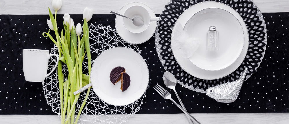 Modern Black Table Runner