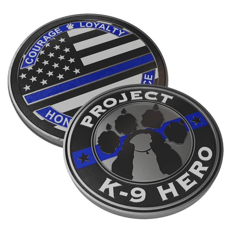 15 Donation Project K 9 Hero X Thin Blue Line Usa Challenge Coin