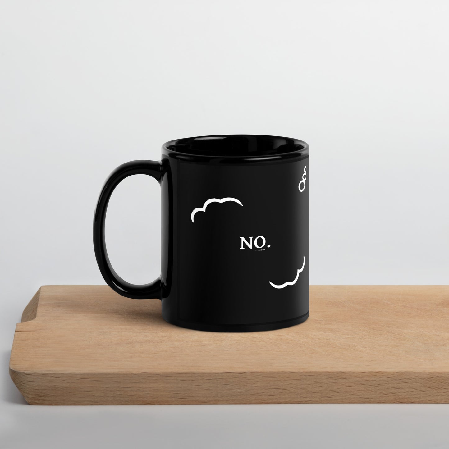 "No." Black Glossy Mug