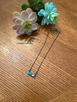 Turquoise Bar Necklace Small