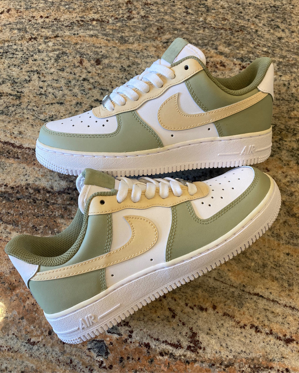 Custom Painted Nike Air Force 1 Low beige Brown Cream Custom 