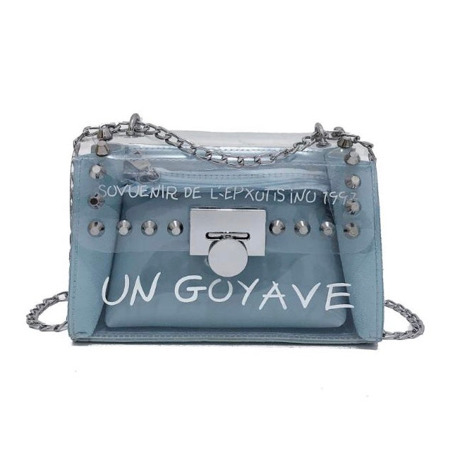 blue and silver bag