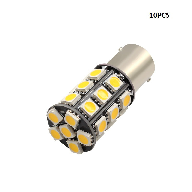 10PCS Warm White 1156 BA15S 27SMD 5050 Dome Car LED Lamp Bulbs Reversing Light