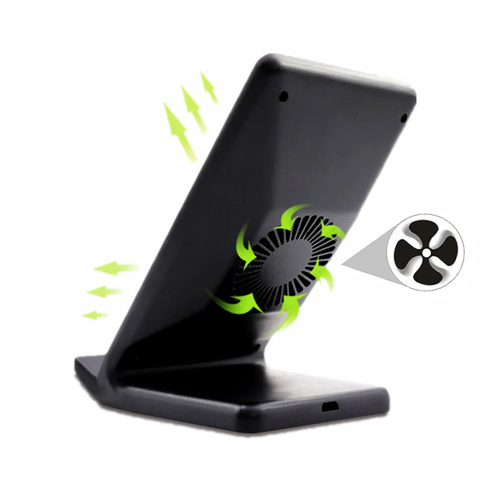 Cwxuan 10W Fast Wireless Charger Stand with Cooling Fan for Qi-devices