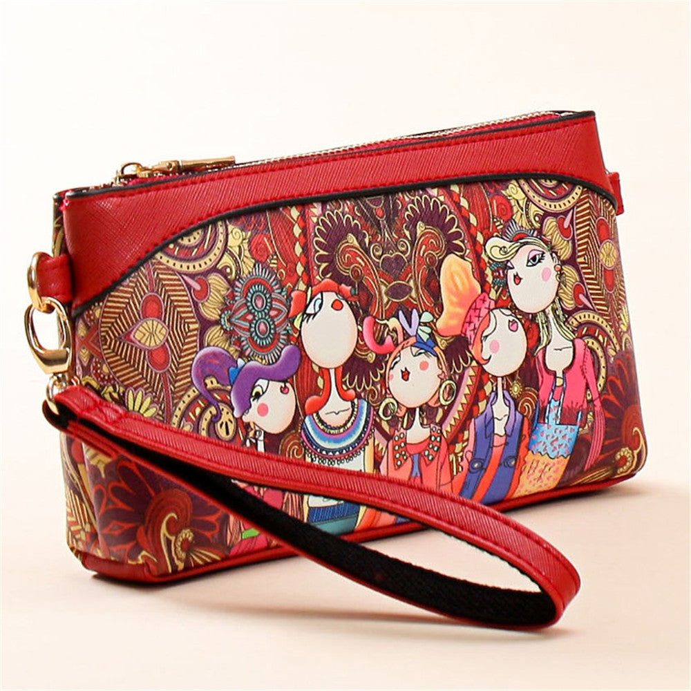 Brand Women Shoulder Bags High Quality PU Leather Handbags Ladies Wallet Designer Cartoon Printi...