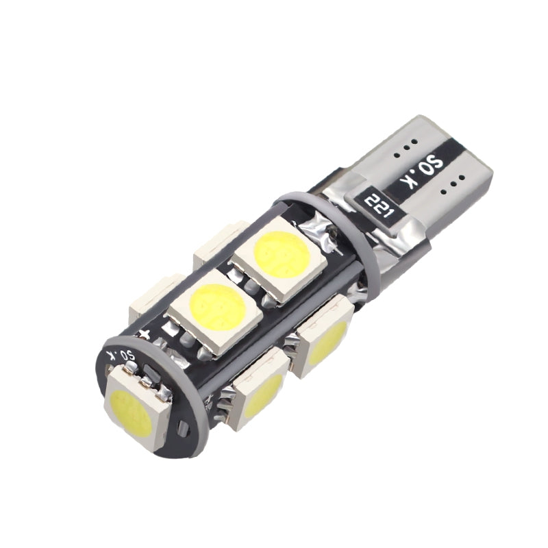 10PCS Canbus Error Free White T10 9 SMD 5050 Interior LED Light bulb W5W 158 192