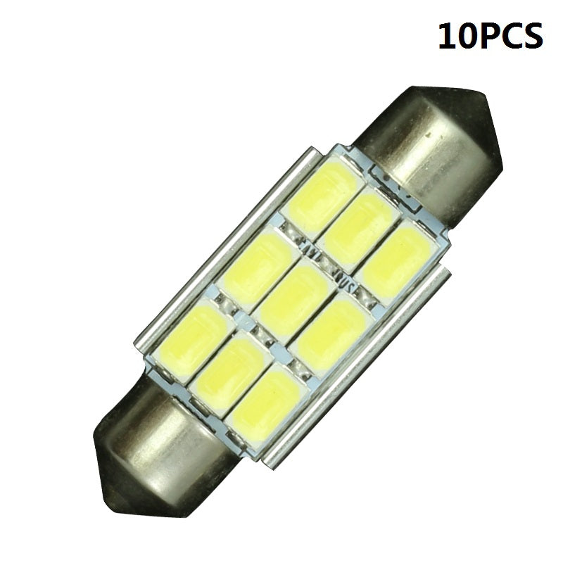 10PCS 36mm 5630 9 SMD Canbus Festoon LED Car Interior Dome Light Bulbs 12V Globes