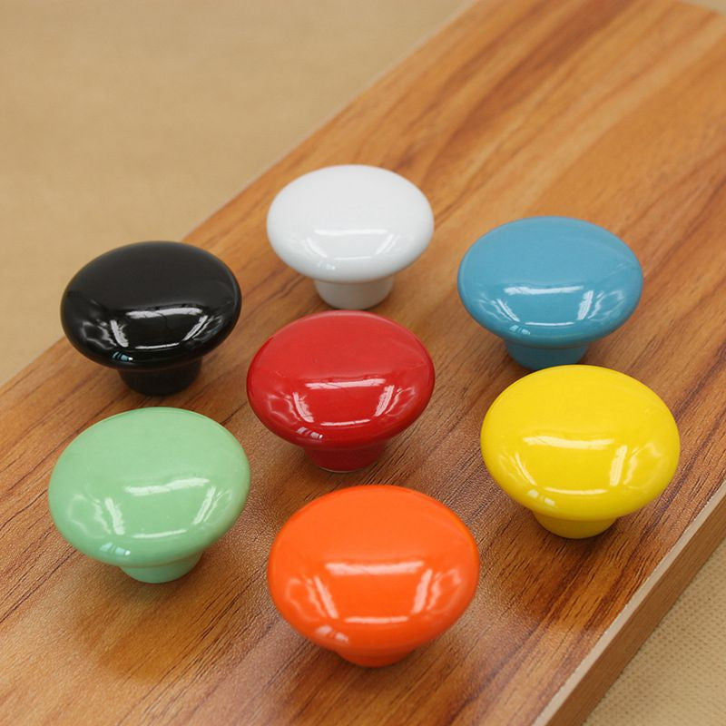 7PCS Candy Color Round Furniture Knobs Ceramic Drawer Knob Cabinet Pulls Cabinet
