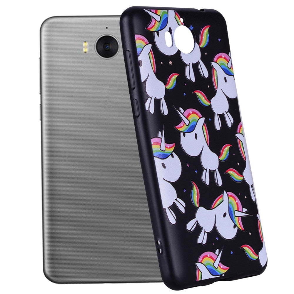 Case For Huawei Y5 2017 Rainbow Unicorn Design Soft TPU Mobile Phone Shell