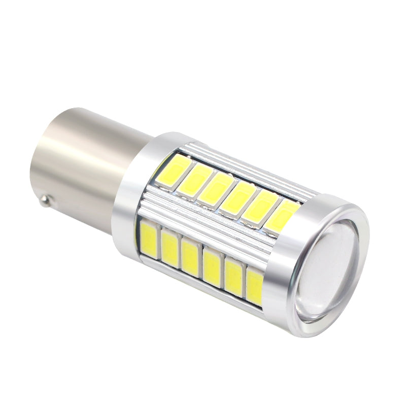 2PCS LED BA15S P21W 1156 DRL Daytime Light Blanco White Bulb 33-SMD 5630 5730 12V