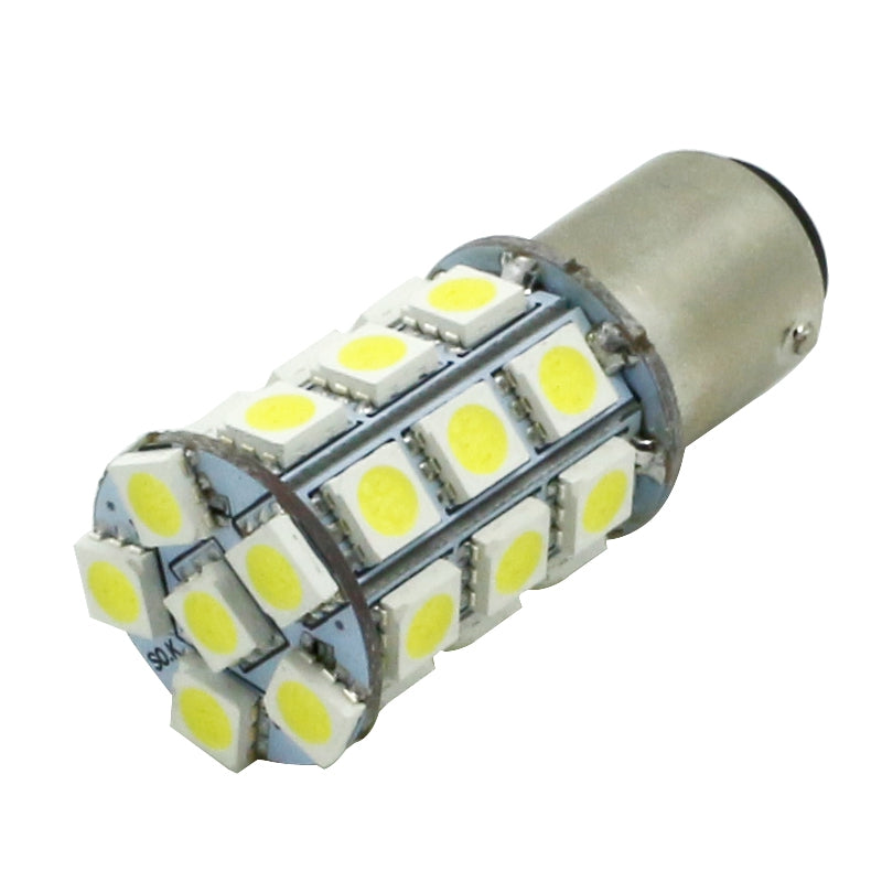 10PCS White BA15D 5050 27SMD LED Marine Boat RV Light 1142 1076 1130 1176 12V