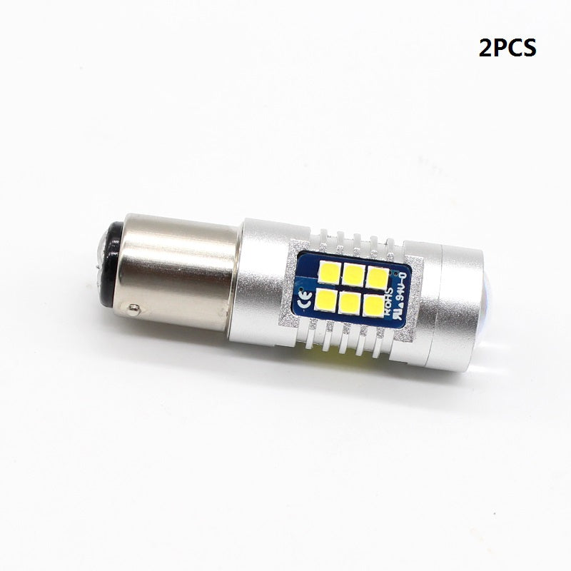 2PCS White S25 P21W 1157 BAY15D 3030 21 SMD LED Turn Signal Parking Light Bulbs