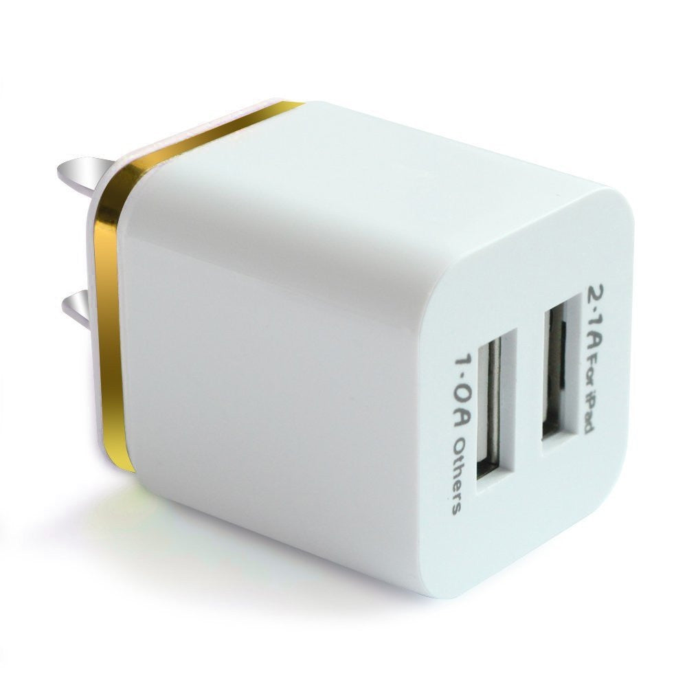 Dual USB Wall Charger 12 Watt for Apple and Android Devices US Plug