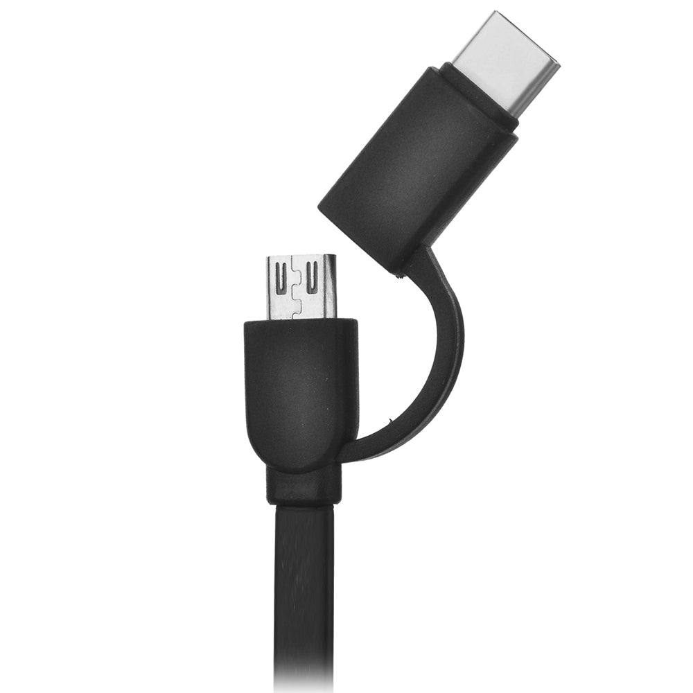 Cwxuan Micro USB and Type-C Combo Male to USB 2.0 Male Retractable Data Charging Cable