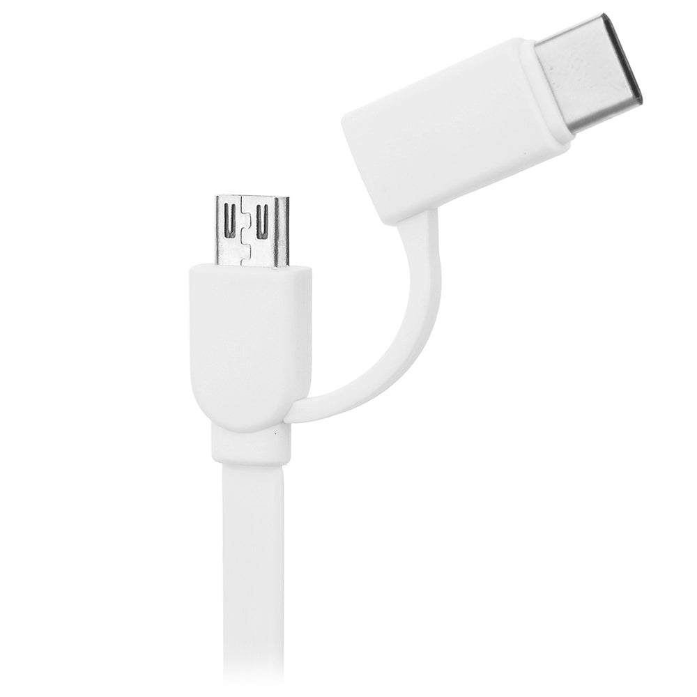 Cwxuan Micro USB and Type-C Combo Male to USB 2.0 Male Retractable Data Charging Cable