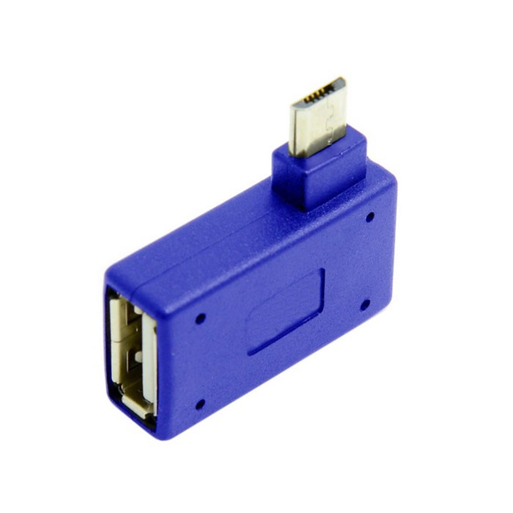 Cwxuan 90 Degrees Right Angled Micro USB to USB OTG Adapter and Power Port