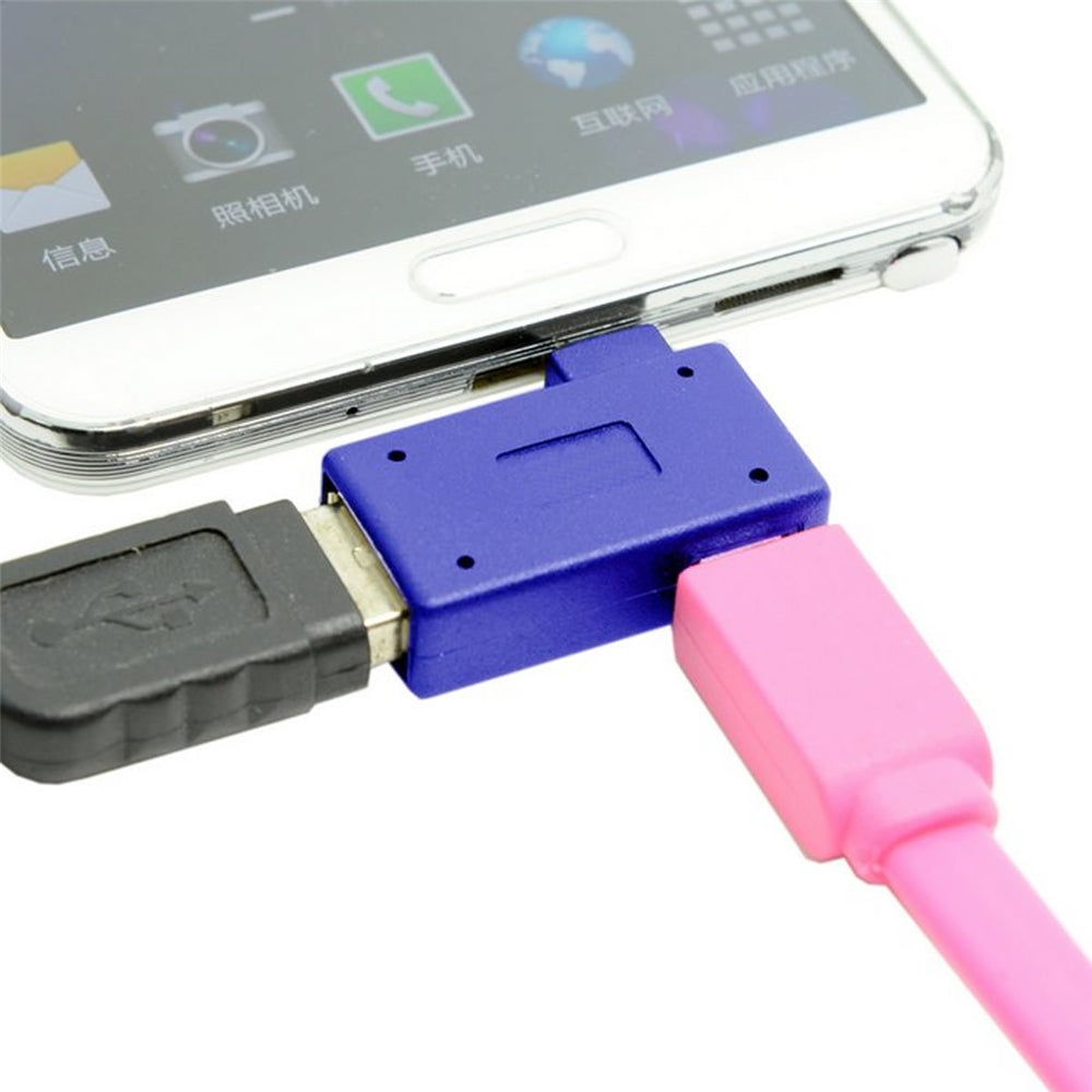 Cwxuan 90 Degrees Right Angled Micro USB to USB OTG Adapter and Power Port