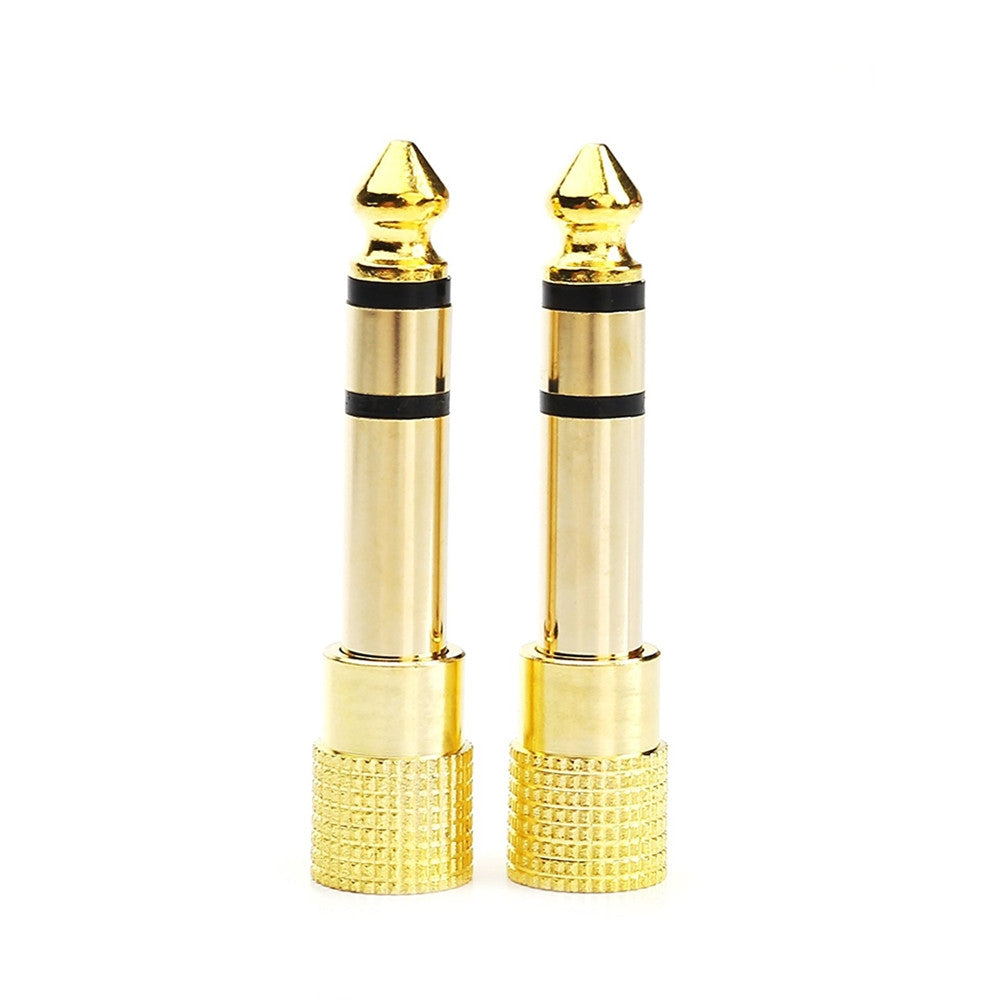 6.35mm Plug to 3.5mm Plated Stereo Audio Headphone Jack Adapter  (2 Pack)