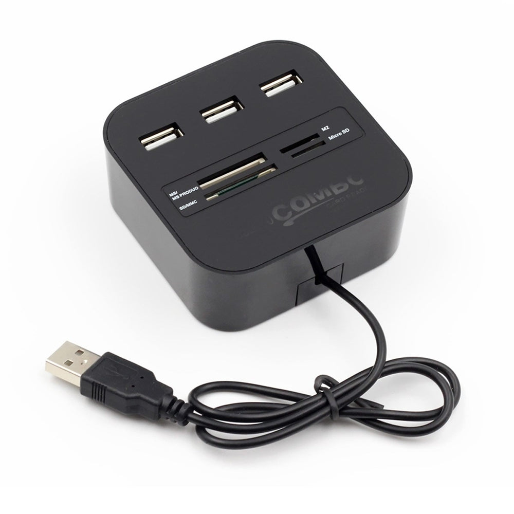 Cwxuan 2-in-1 USB 3.1 Type-C, USB 2.0 to 3-port USB HUB with Card Reader
