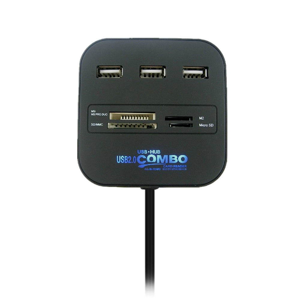 Cwxuan 2-in-1 USB 3.1 Type-C, USB 2.0 to 3-port USB HUB with Card Reader