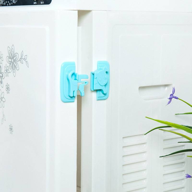 Creative Baby Cabinet Locks Straps Child Safety Lock Baby Button Refrigerator Toilet Wardrobe Lo...