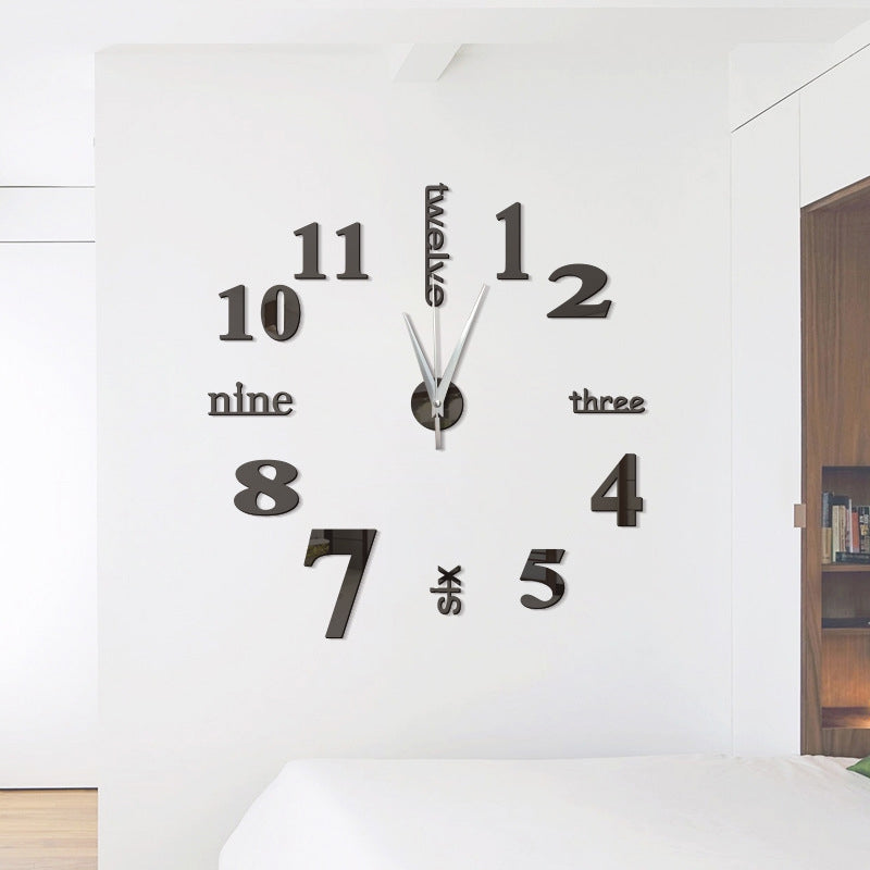 DIY Digit Acrylic Mirror Wall Clock Stickers Home Decor