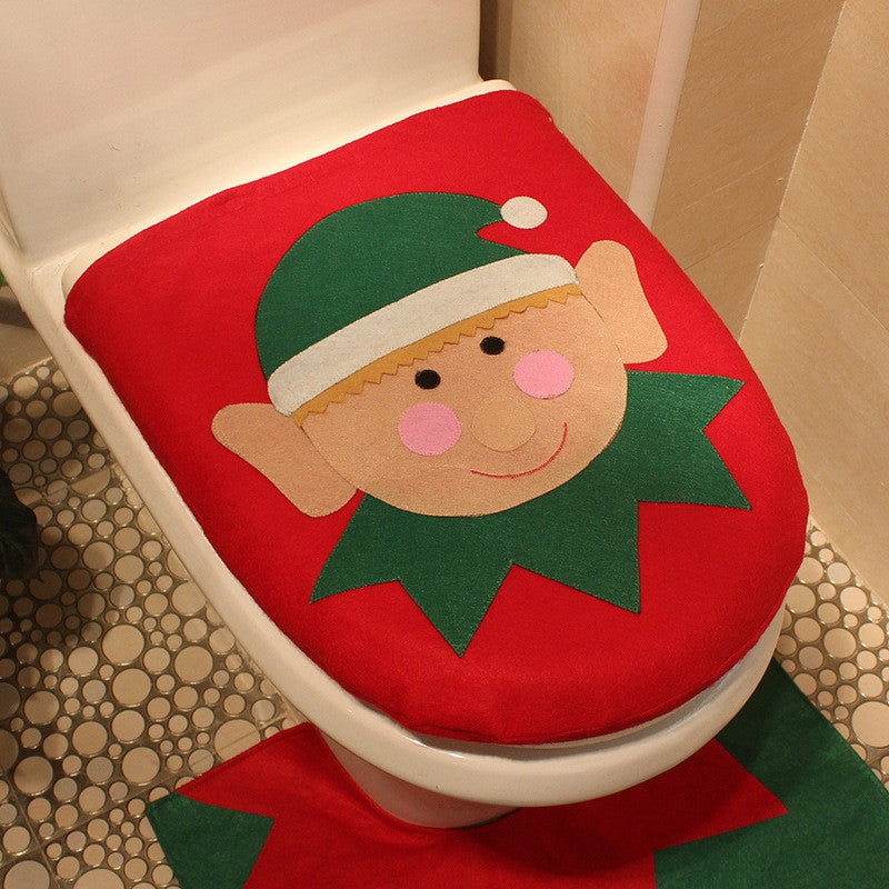 Creative Christmas Decoration 3PCS Wizard Toilet Cover Sets