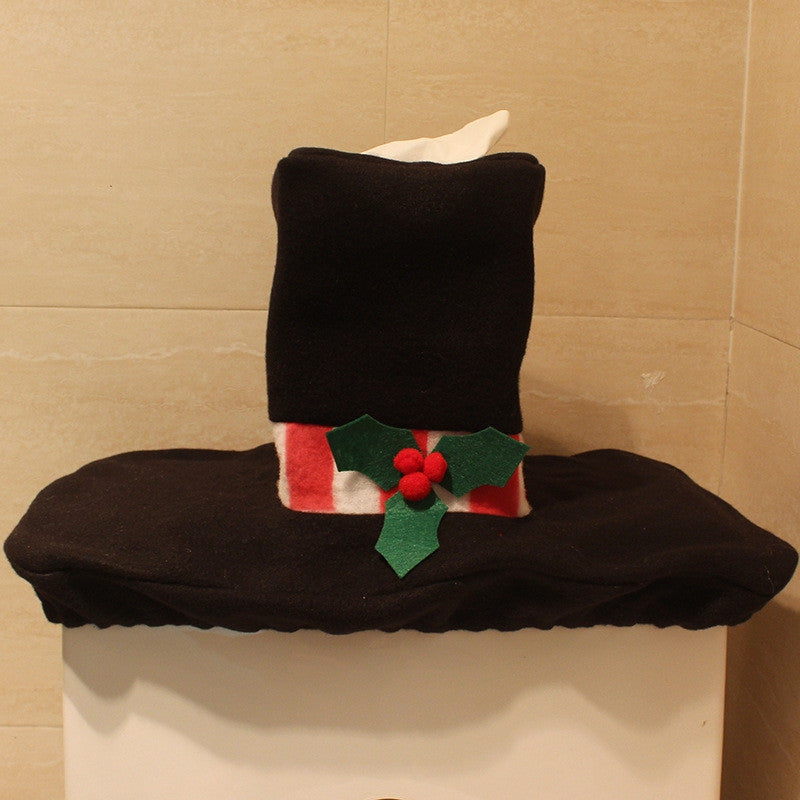 Creative Christmas Decoration 3PCS Snowman Toilet Cover Sets