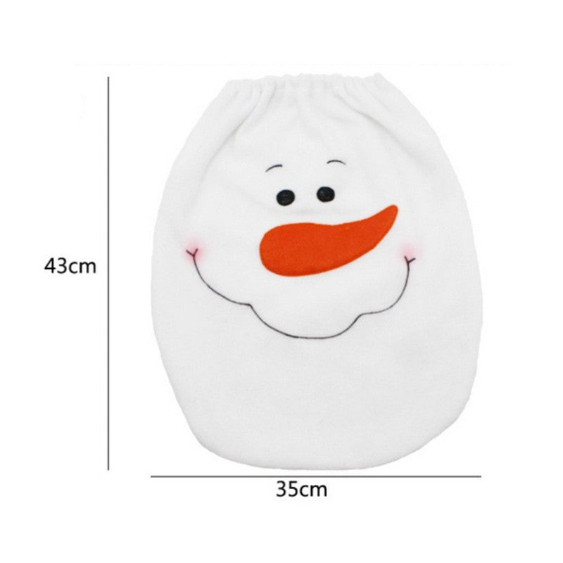 Creative Christmas Decoration 3PCS Snowman Toilet Cover Sets