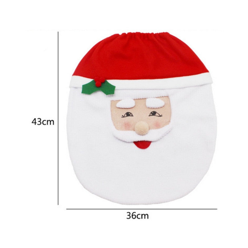 Creative Christmas Decoration 3PCS Santa Claus Toilet Cover Sets