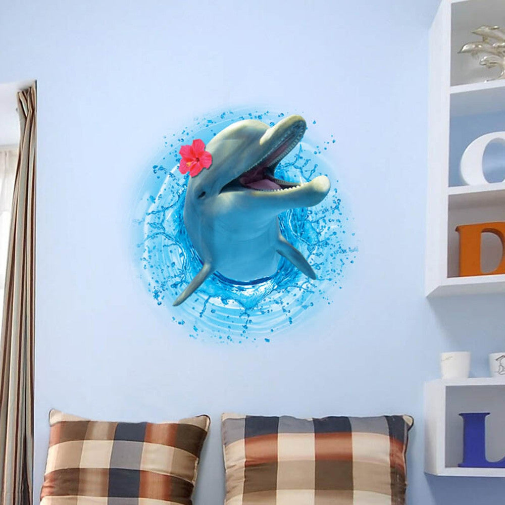 Dolphin 3D Three-Dimensional Wall Stickers New Creative Decoration