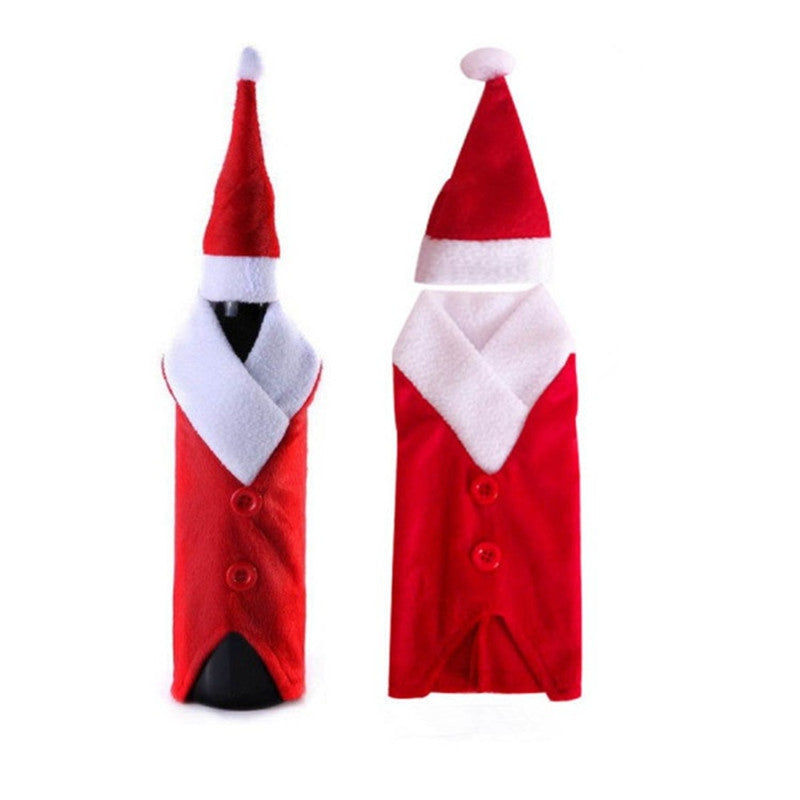 Christmas Decoration Wine Bottle Clothes with Buttons