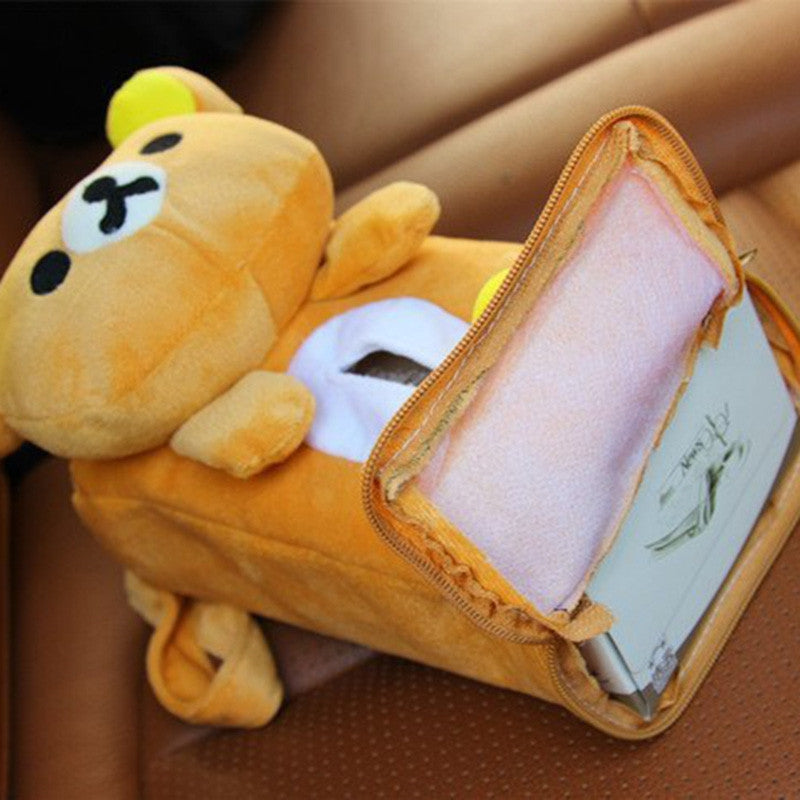Car Tissue Box Cartoon Animal Design Soft Portable Tissue Box
