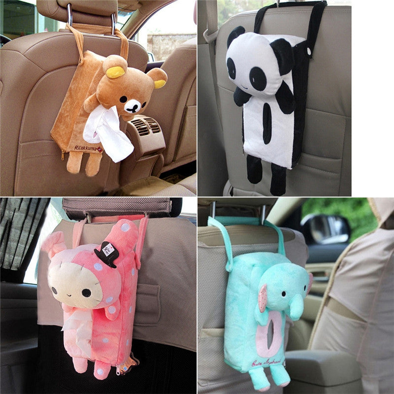 Car Tissue Box Cartoon Animal Design Soft Portable Tissue Box