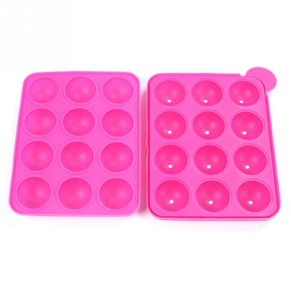 2pcs 12 Silicone Round Lollipop Mold Stick Baking Chocolate Candy Party DIY Tool