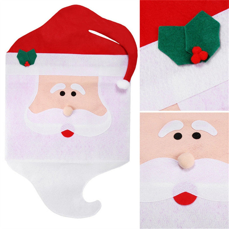 2PCS Santa Claus Chair Covers for Christmas Table Decorations