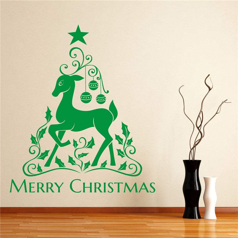 Christmas Elk Removable Wall Stickers
