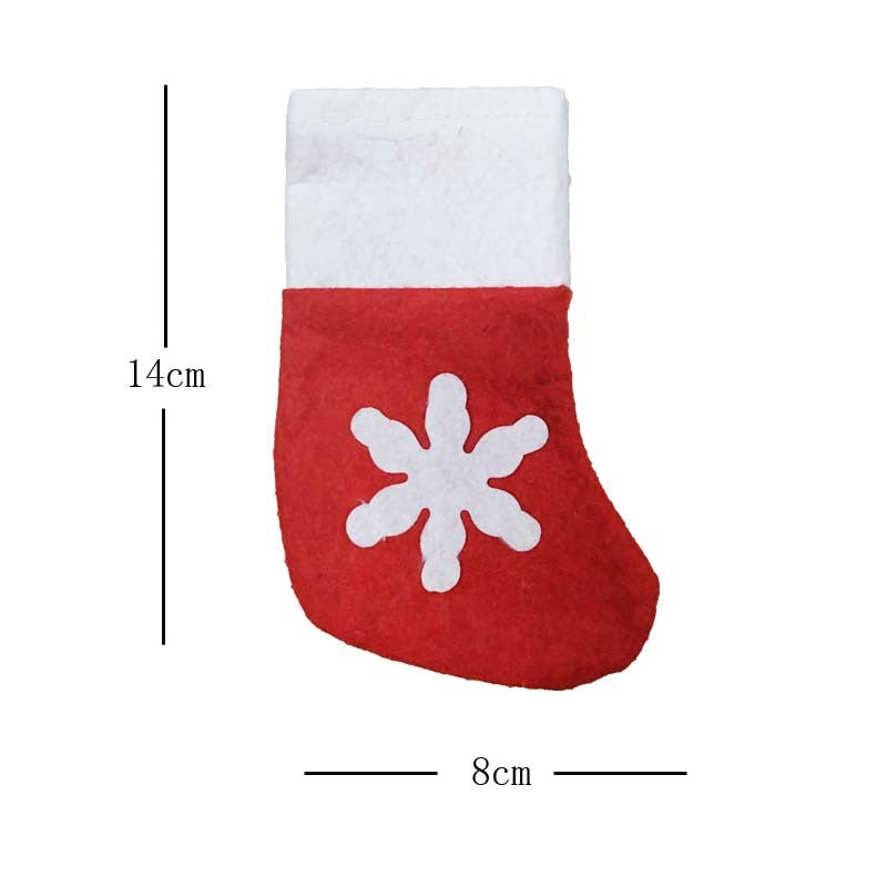 8pcs  Christmas Socks Knife and Fork Storage Bag Decoration